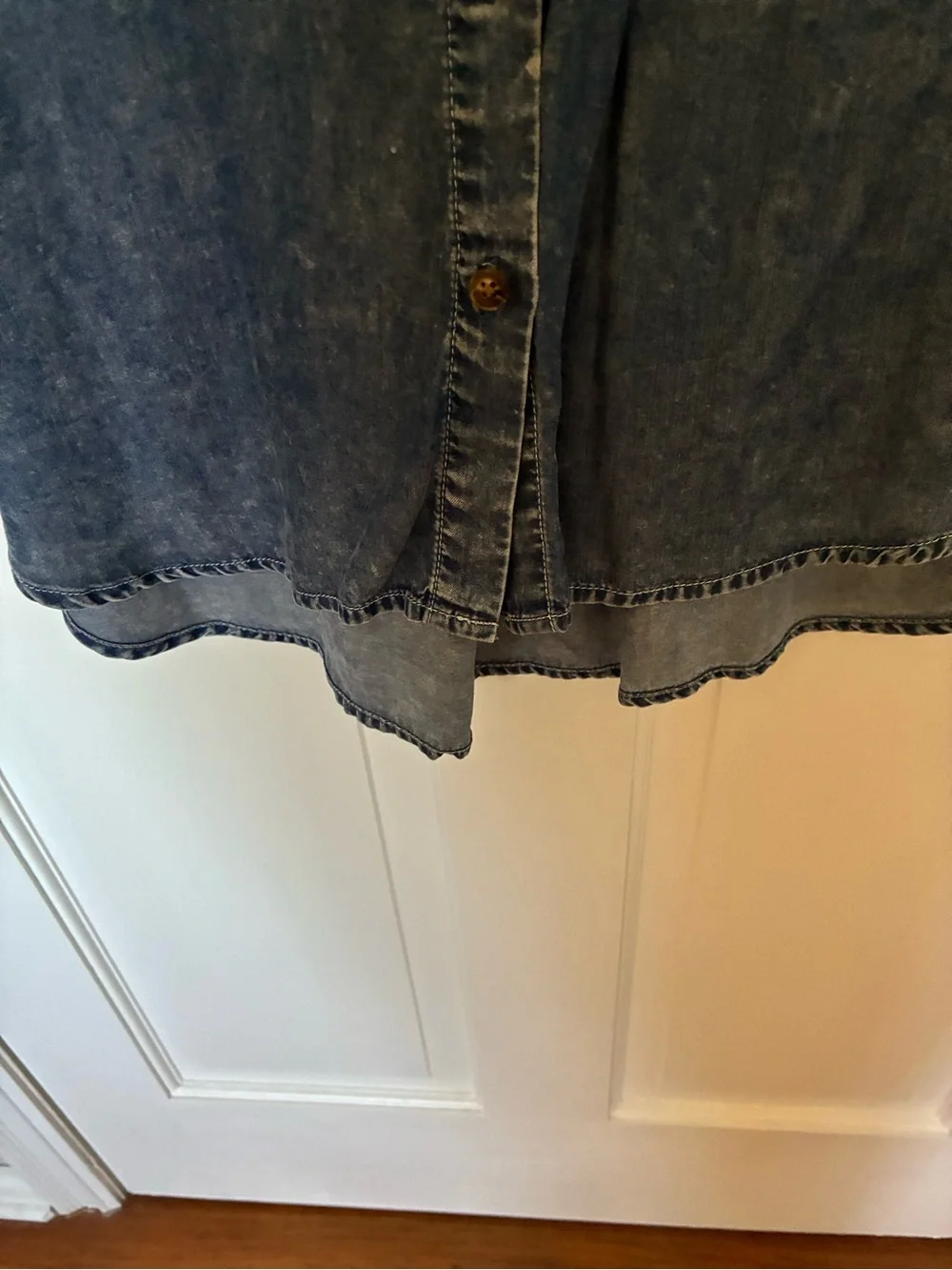 Jane + Delancey Washed Denim Button-Up Shirt - Slate Blue - Picture 5 of 7